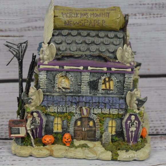 Hawthorne Village The Munsters Morticians Monthly Newspaper Halloween House READ - Picture 1 of 12